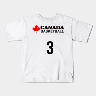 Canada Basketball Number 3 T-Shirt Design Gift Idea Kids T-Shirt